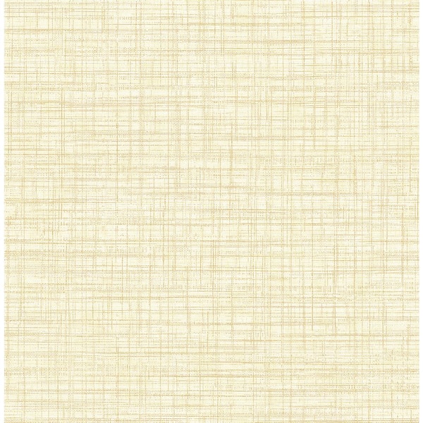 Brewster Tuckernuck Yellow Linen Butter Wallpaper Sample