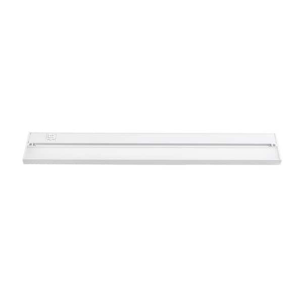 Riley 4 in. Hardwired White Integrated LED Under Cabinet Light with White Acrylic Shade