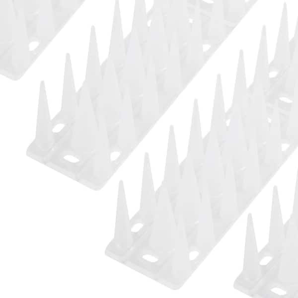 Plastic Bird Spikes 8.4 ft. Coverage Frosted White Durable Outdoor Bird Deterrent