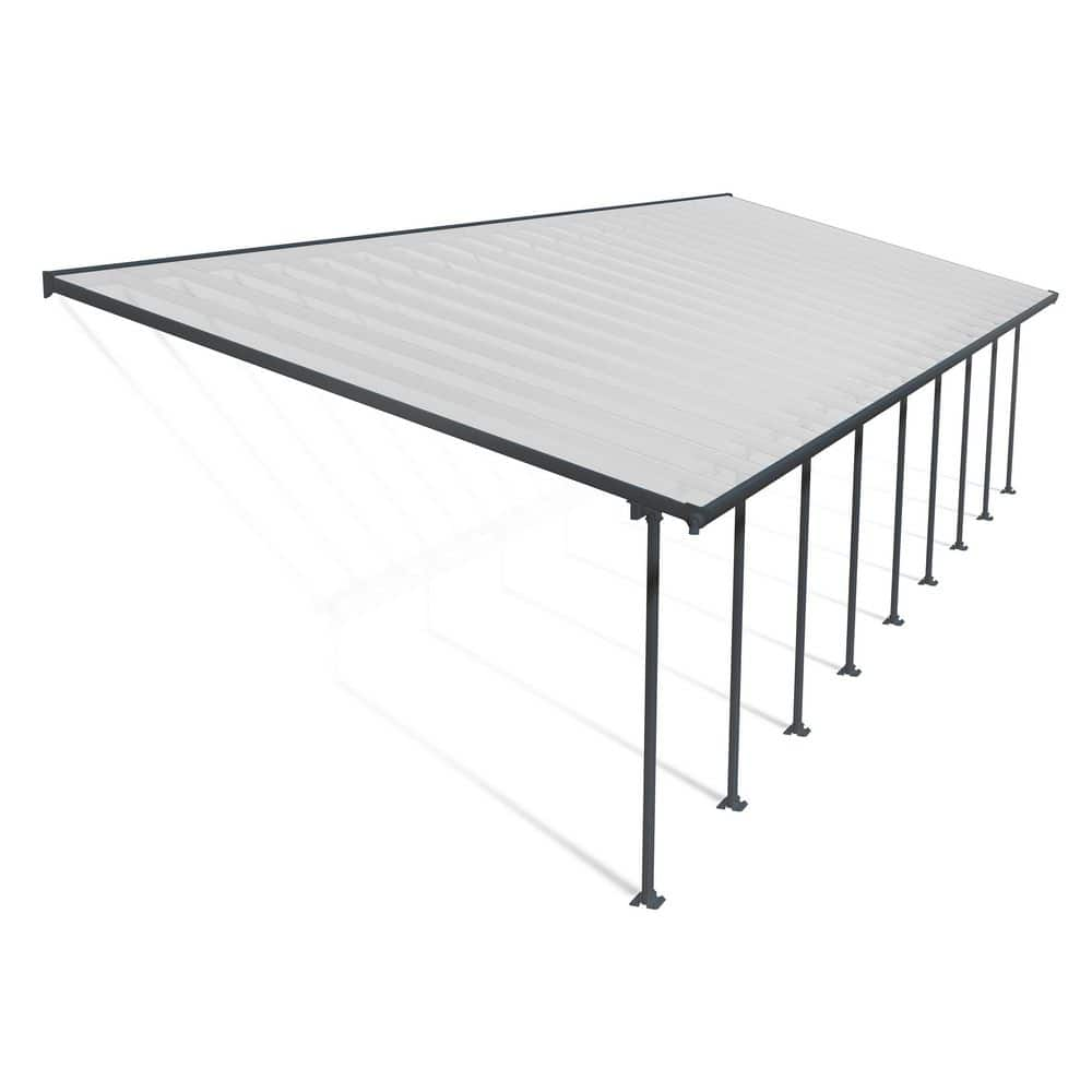 CANOPIA By PALRAM Feria 13 Ft. X 42 Ft. Gray/Clear Aluminum Patio Cover ...