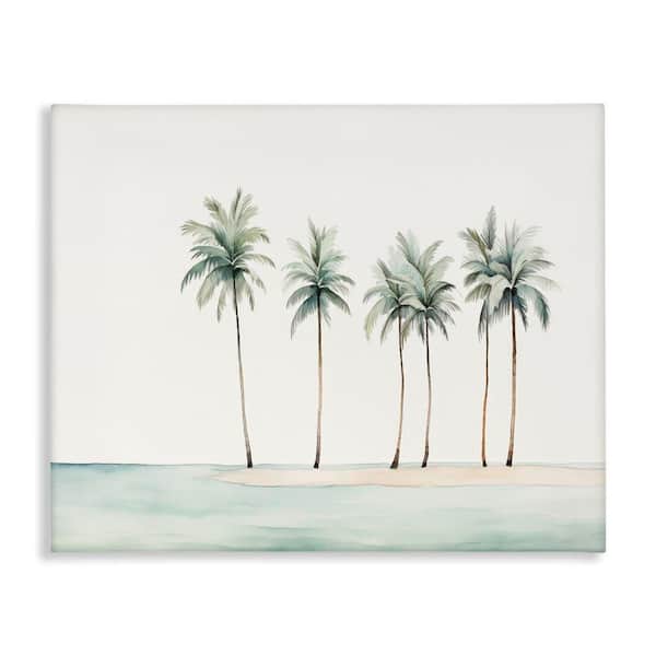 Summer Palms in a Line by Arlington Prints Unframed Coastal Graphic Art Print 16 in. x 20 in.