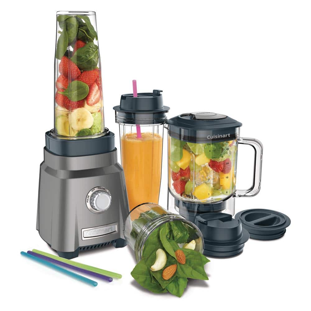 Gunmetal Compact Juicing Blender with Variable Speed and Travel Cups