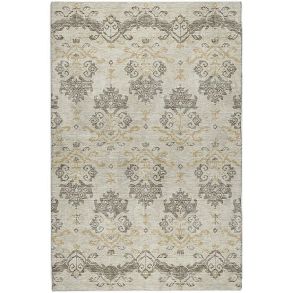 Dream Shag Premium Machine Washable Abstract ADS759 Beige 9 ft. x 12 ft. Area Rug