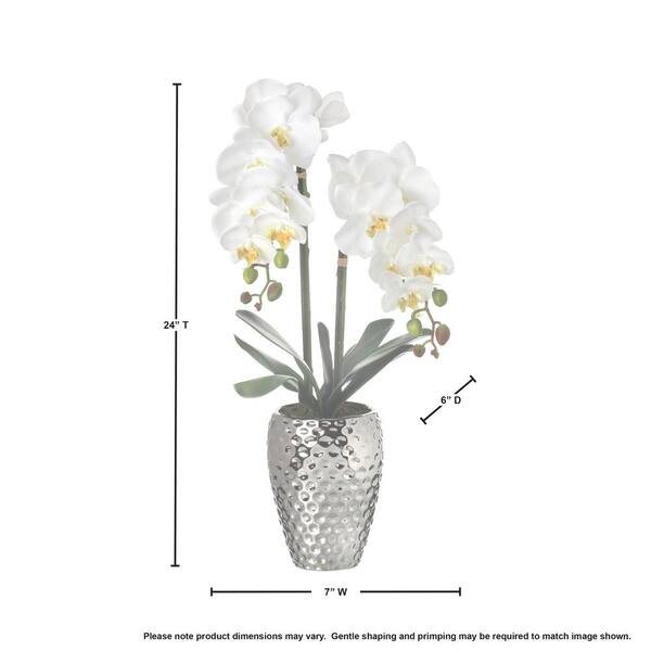 Regency International 24 in. White Artificial Orchid in Pot