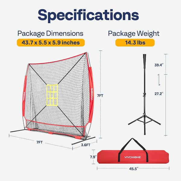 Filets de filet de baseball softball 15 x 30 pieds, filet de sport