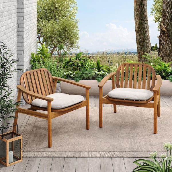 IALTRUISTIC Outdoor Patio Club Chairs Acacia Wood Lounge Chair