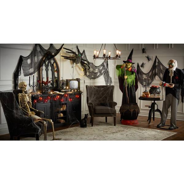 Home Accents Holiday - 10 in. Animated Talking Raven in Cage with LED Illumination