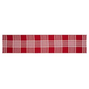 Eston 12 in. W x 60 in. L Red White Plaid Cotton Polyester Table Runner