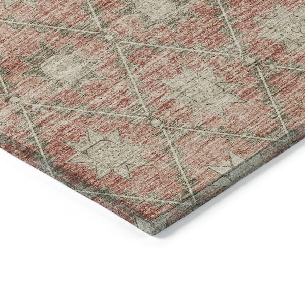 Chantille Machine Washable Indoor/Outdoor Abstract ACN1858 Terracotta 10 ft. x 14 ft. Accent Rug