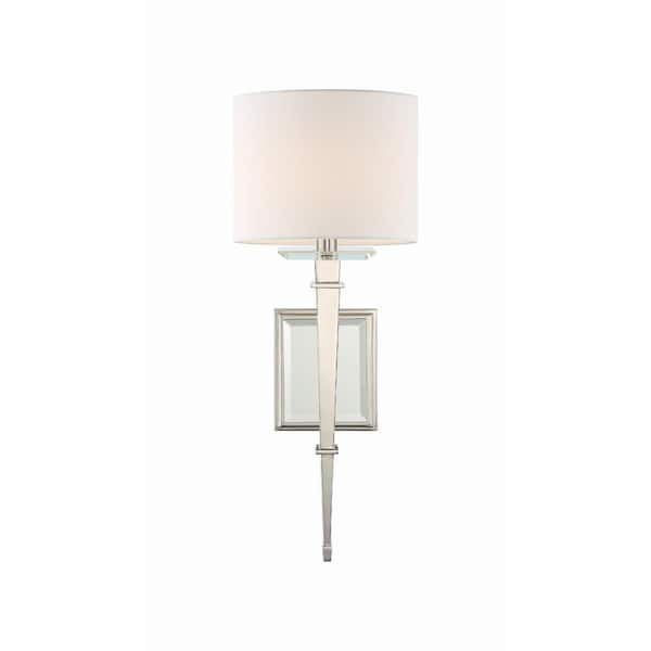 Crystorama Clifton 1-Light Polished Nickel Sconce