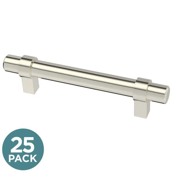 Liberty 25-Pack Simple Wrapped Bar 3-3/4 in. (96 mm) Modern Cabinet Drawer Bar Pulls in Stainless Steel