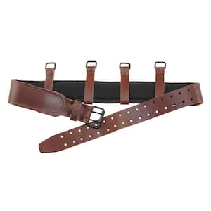 3 in. Brown Ambassador Series Leather Belt w/Suspender Hooks
