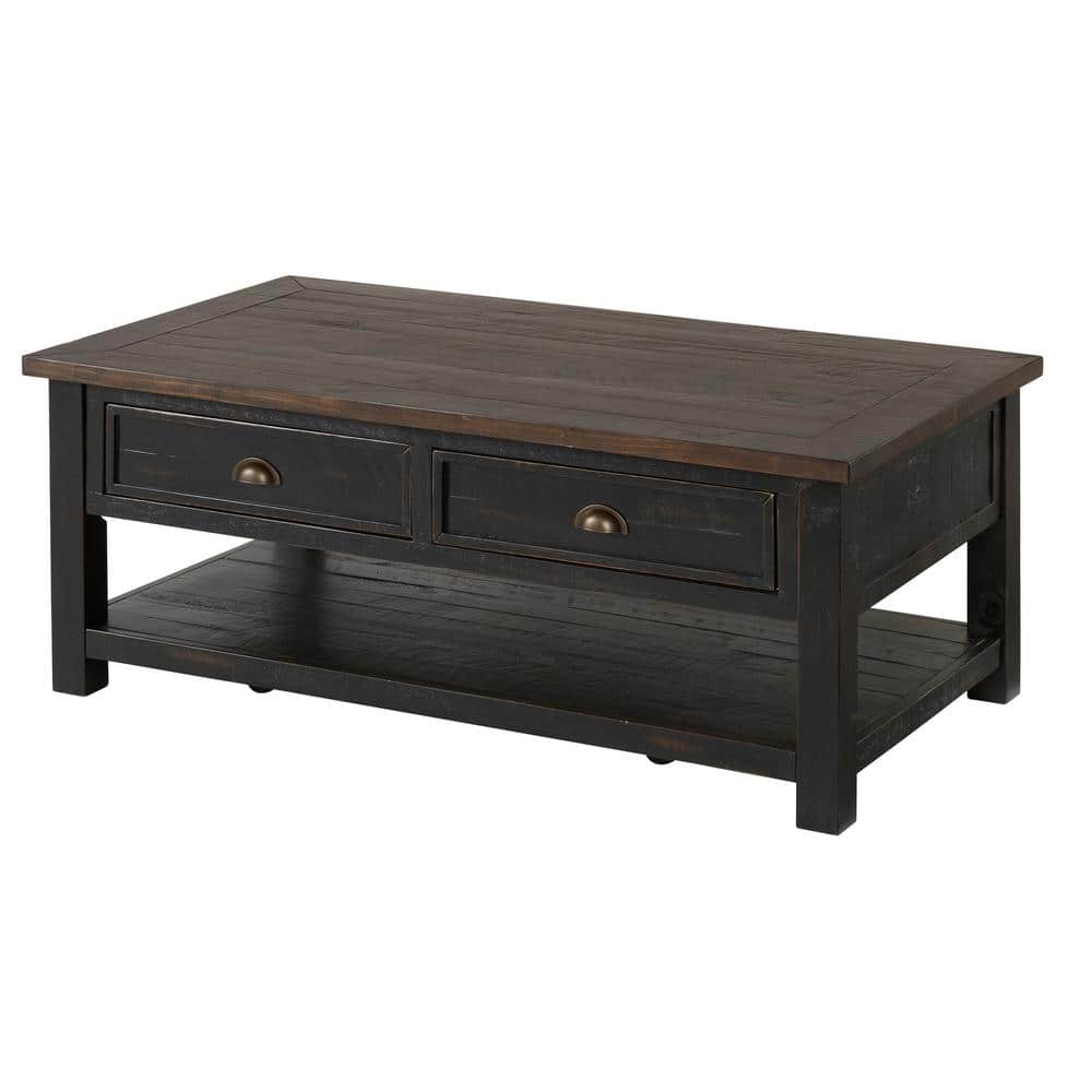 Monterey Dark Wood Rectangular Cocktail Table with Storage
