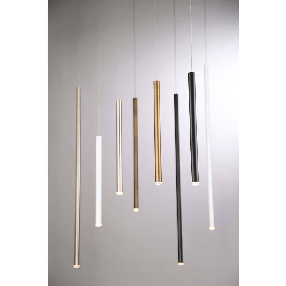 Navada Sleek Black LED Pendant Light with Glass Accents