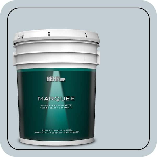 BEHR MARQUEE 5 gal. #MQ3-58 Alice White One-Coat Hide Semi-Gloss Enamel Interior Paint & Primer