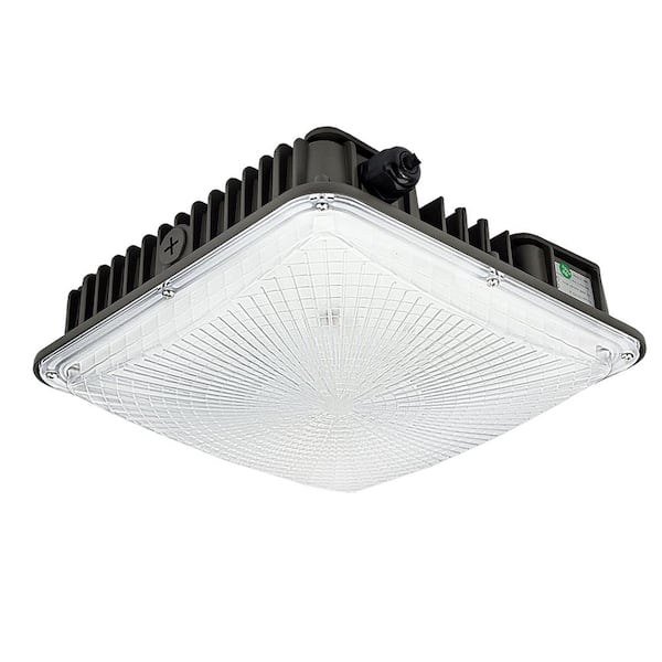 WYZM 300-Watt Equivalent Integrated Bronze LED Outdoor Security Light, 8400 Lumens, Canopy Light and Area Light (2-Pack)