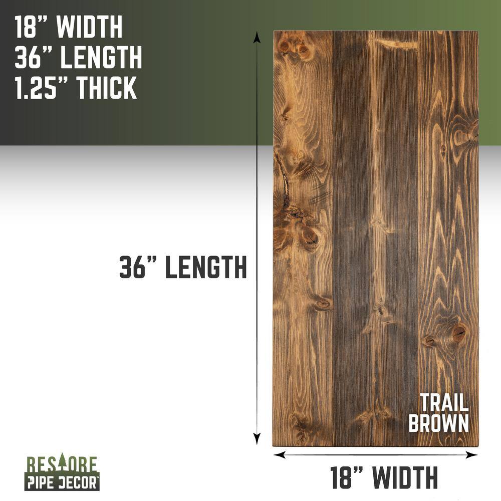 Trail Brown Rustic Solid Pine Coffee Tabletop 18x36 inches
