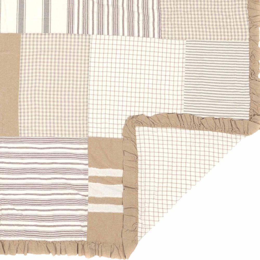 Grace Twin Cotton Patchwork Quilt in Neutral Tones