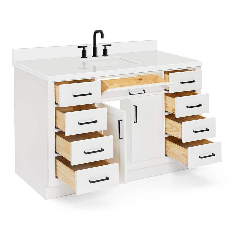 Hepburn 55" White Freestanding Single Basin Vanity Set