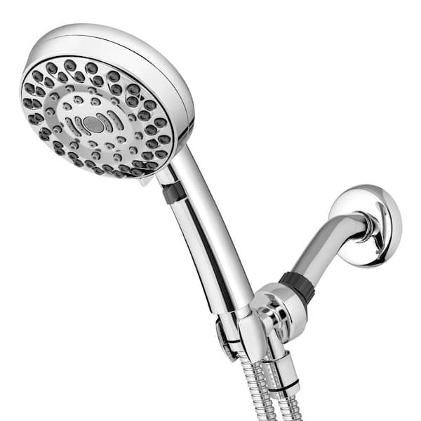 Waterpik 6-Spray Patterns with 1.8 GPM 4.75 in. Wall Mount Adjustable Handheld Shower Head in Chrome