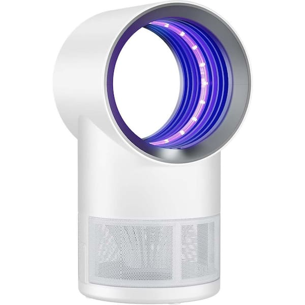 Indoor Electronic Fly Traps Zapper with Suction, Time Setting and Bug Light in White
