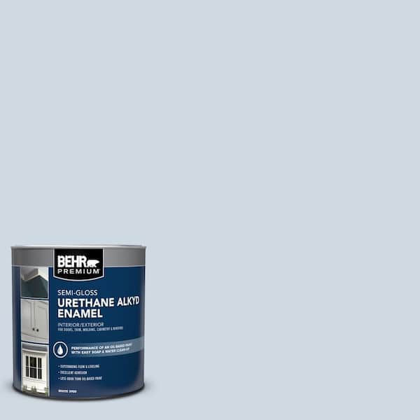 BEHR PREMIUM 1 qt. #S520-1 Pale Cornflower Semi-Gloss Enamel Urethane Alkyd Interior/Exterior Paint