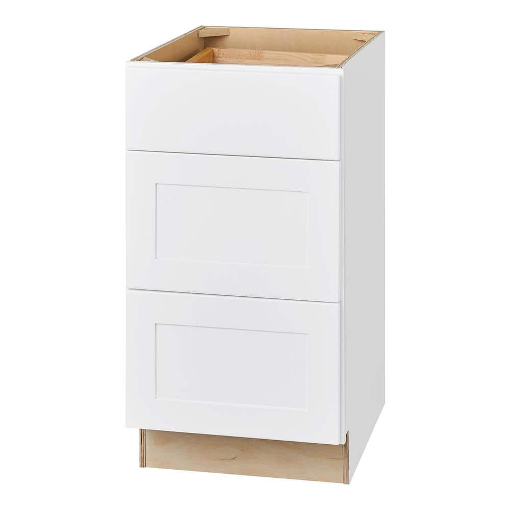 Hampton Bay Avondale Shaker Alpine White Quick Assemble Plywood 18 in Drawer Base Kitchen Cabinet (18 in W x 24 in D x 34.5 in H)