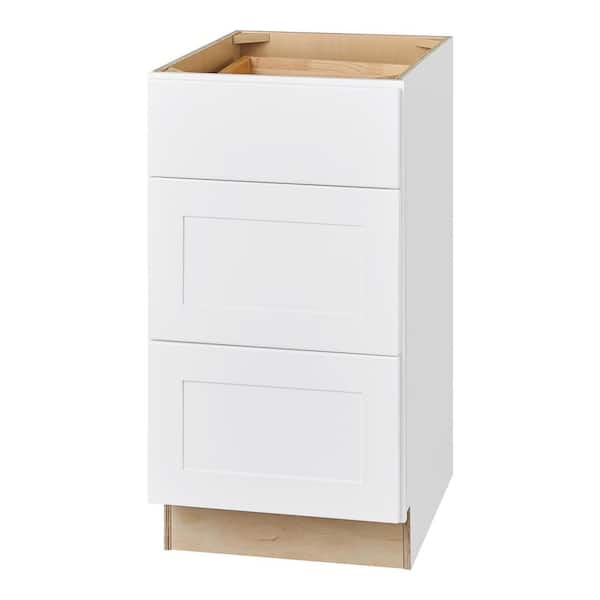 Hampton Bay Avondale Shaker Alpine White Ready to Assemble Plywood 18 in Drawer Base Kitchen Cabinet (18 in W x 34.5 in H x 24 in D)