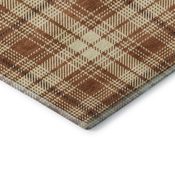 Mayfield Premium Machine Washable Abstract AMF993 Paprika 2 ft. x 3 ft. Area Rug