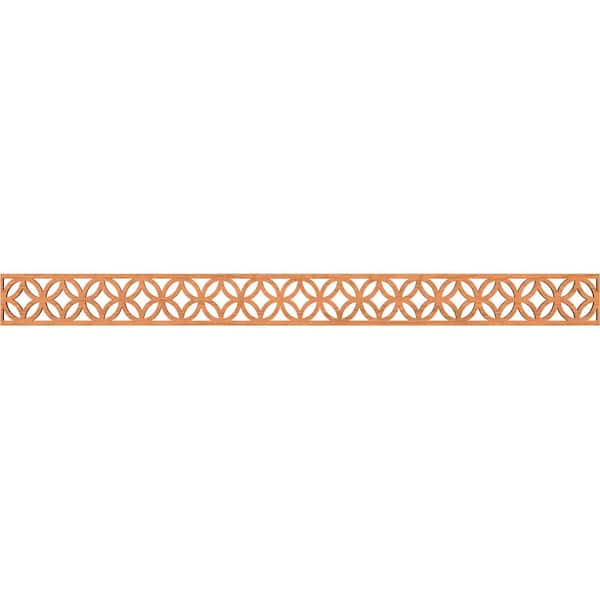 Ekena Millwork Crosby Fretwork 0.25 in. D x 46.375 in. W x 4 in. L Cherry Wood Panel Moulding