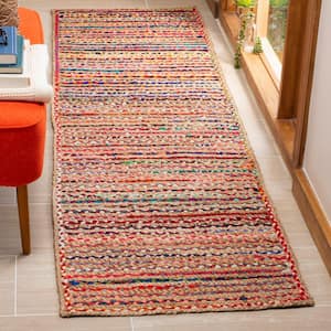 Cape Cod Natural/Multi 2 ft. x 10 ft. Striped Braided Runner Rug