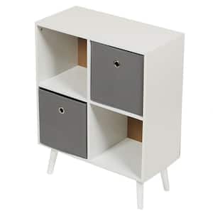 23 in. x 29 in. White Cube Organizer with 2 Bins