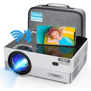 1920 x 1080 Full HD LCD Wi-Fi Bluetooth Projector with 8500 Lumens Carrying Bag Support 4K and 300 ft. Display