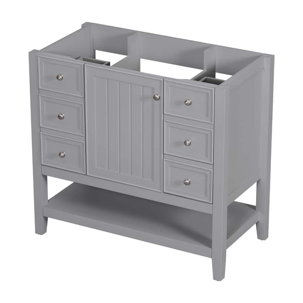 36 in. W x 18 in. D x 33 in. H Bath Vanity Cabinet without Top in Gray
