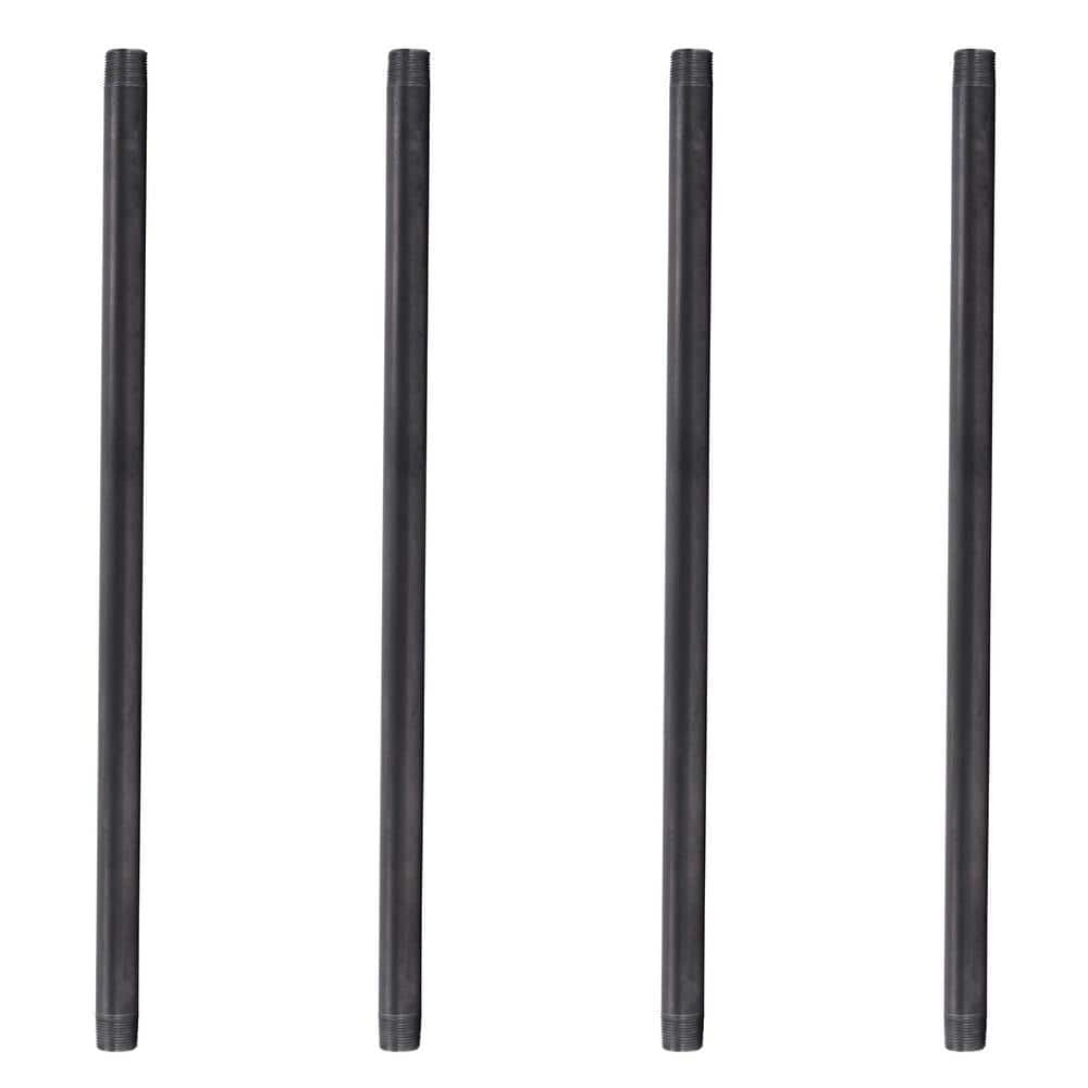 PIPE DECOR 3/4 in. x 24 in. Black Industrial Steel Grey Plumbing Pipe