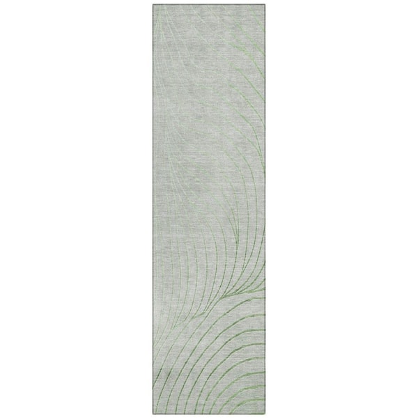 Addison Rugs Chantille Machine Washable Indoor/Outdoor Abstract ACN2107 Aloe 2 ft. 3 in. x 7 ft. 6 in. Runner Rug