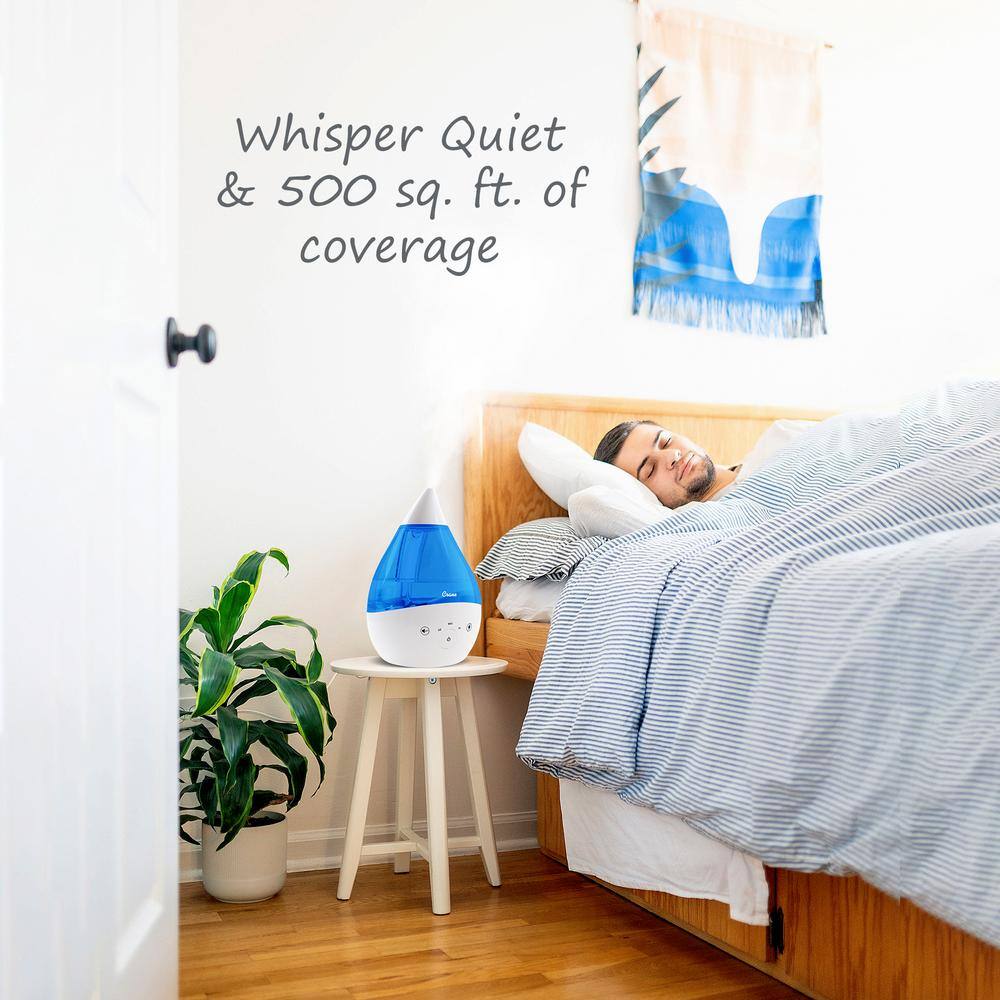 Blue and White Ultrasonic Cool Mist Humidifier with Sound Machine