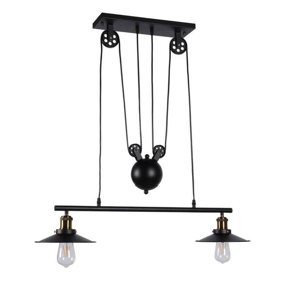 Warehouse of Tiffany Darleen 9 in. 1-Light Indoor Black Pendant Lamp ...