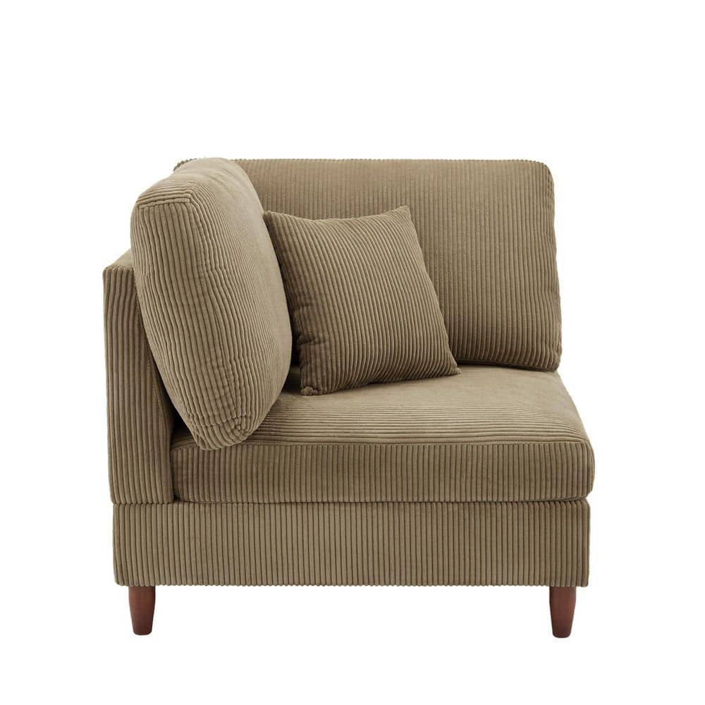 Uixe Camel Corduroy Fabric Left Arm Facing Sectional Corner
