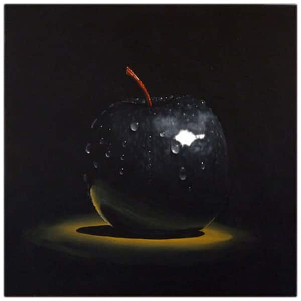 Trademark Fine Art "Black Apple" by Roderick Stevens Unframed Canvas Art Print 14 in. x 19 in.