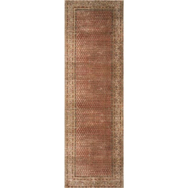 Jessalyn Distresed Washable Area Orange 3 ft. x 8 ft. Indoor Runner Rug