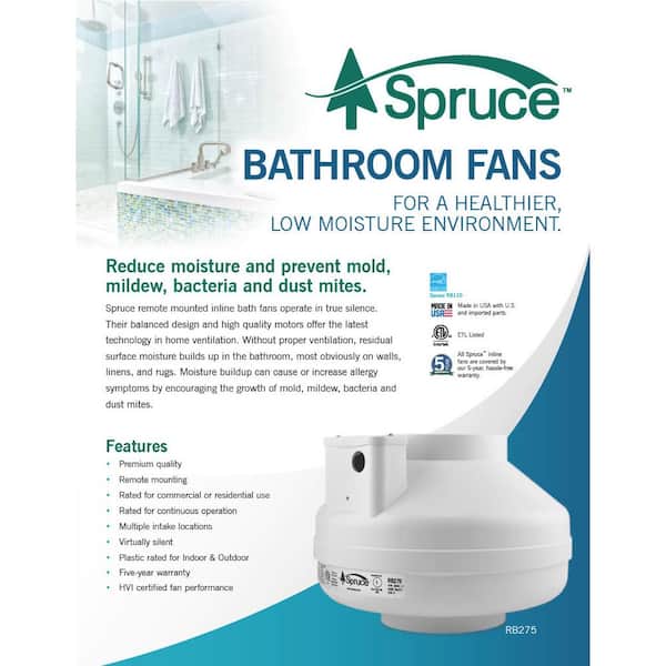 RB300 270 CFM 6 in. Inlet and Outlet Inline Ventilation Fan in White