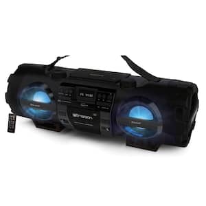 Bluetooth Boombox with Dual Subwoofer and Carrying Strap, Black (EPB-3001)