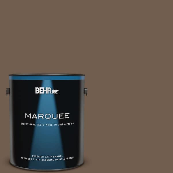 BEHR MARQUEE 1 gal. #PPF-52 Rich Brown Satin Enamel Exterior Paint & Primer