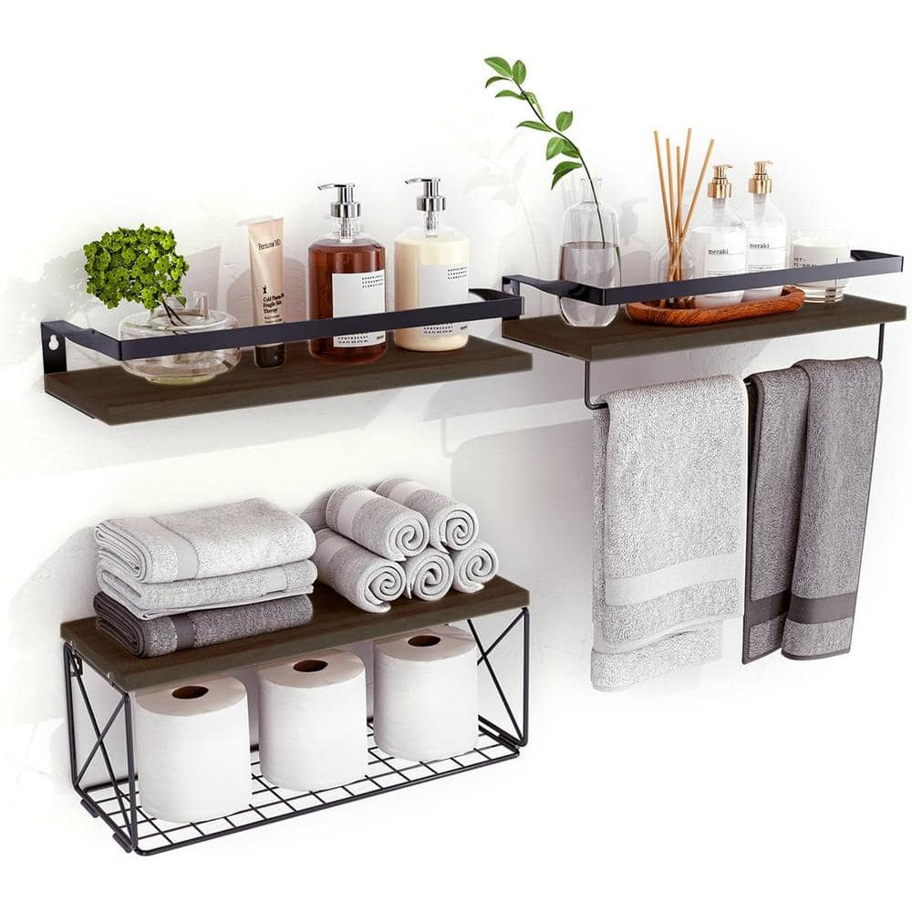 Cubilan 15.7 in. W x 6 in. D x 5 in. H Decorative Wall Shelf, Bathroom Shelves with Storage ...