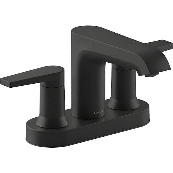 KOHLER Hint Double Handle 4 in. Centerset Bathroom Faucet in Matte ...