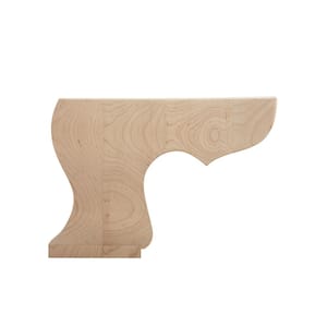 Pedestal Bun Foot Left - 6 in. x 4.5 in. x 1.5 in. - Furniture Grade Unfinished Maple Wood - Feet for Sofas and Stools