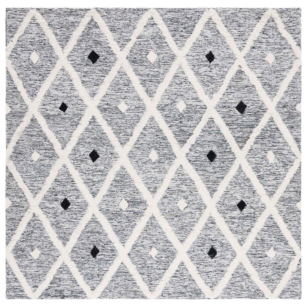 Casablanca 6 ft. x 6 ft. Black/Ivory Diamond High-Low Square Area Rug price history on PriceWatchPro