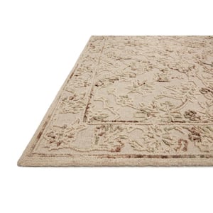 Halle Natural/Sage 1 ft. 6 in. x 1 ft. 6 in. Sample Traditional Wool Pile Area Rug