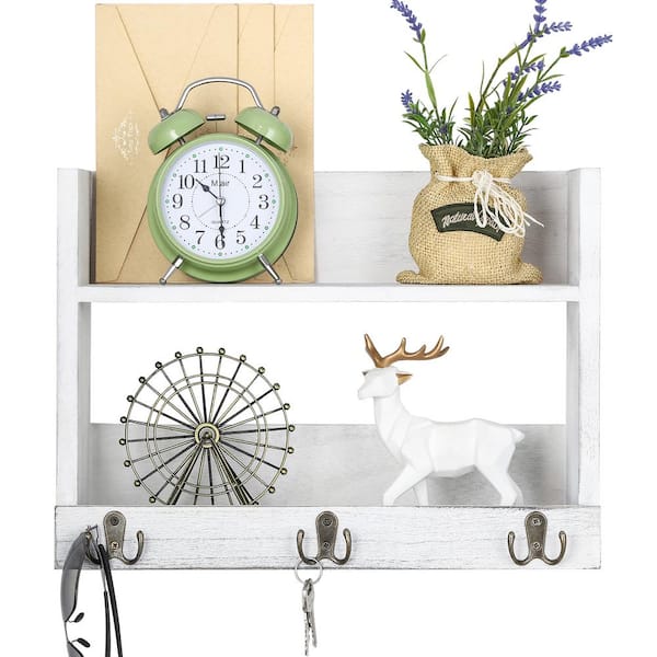 Oumilen Floating Shelves Grey White Wall Mounted Storage Shelves for Kitchen Bathroom